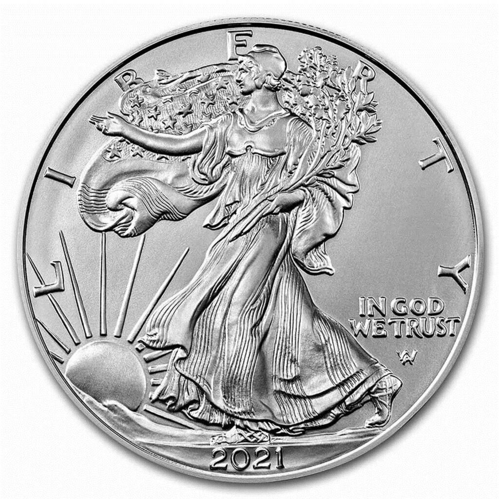 2021 Silver American Eagle coin obverse