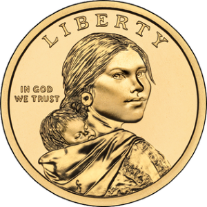 Sacagawea One Dollar coin.